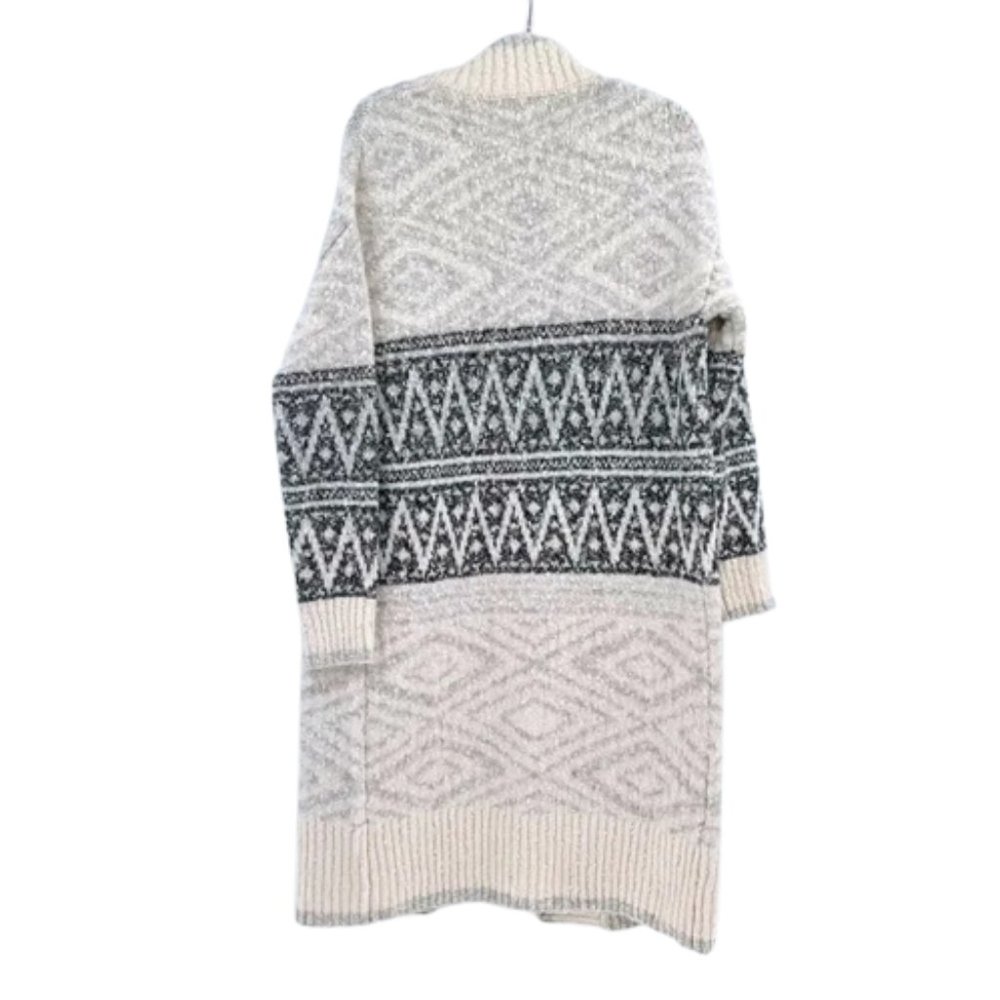 Joie Aztec Print Duster Chunky Oversized Cardigan Cream - Picture 2 of 4